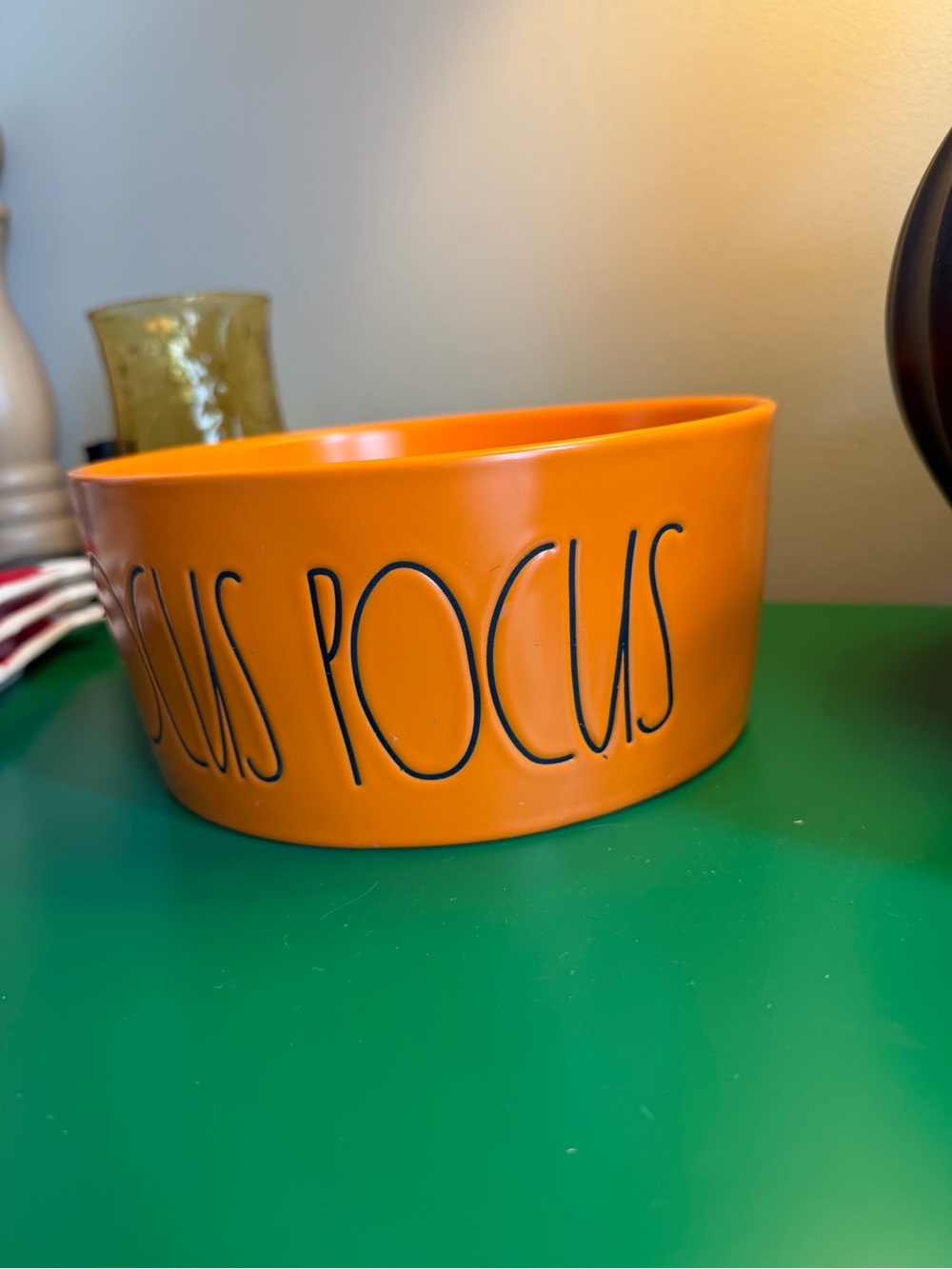 Rae Dunn Hocus Pocus Orange Pet bowl large - Picture 2 of 4